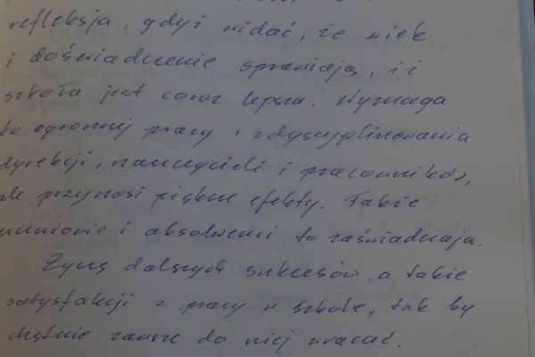 Wpis do kroniki - absolwent